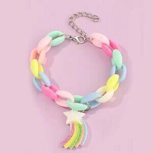Set of 2 pcs Fashion Cloud and Star Link Bracelet for Girls